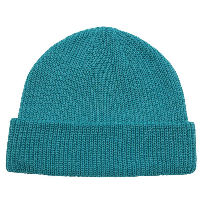 Unisex Beanie Hat Solid Color Dome Brimless Windproof Stretchy Knitting Couple Cap for Daily Wear Image 8