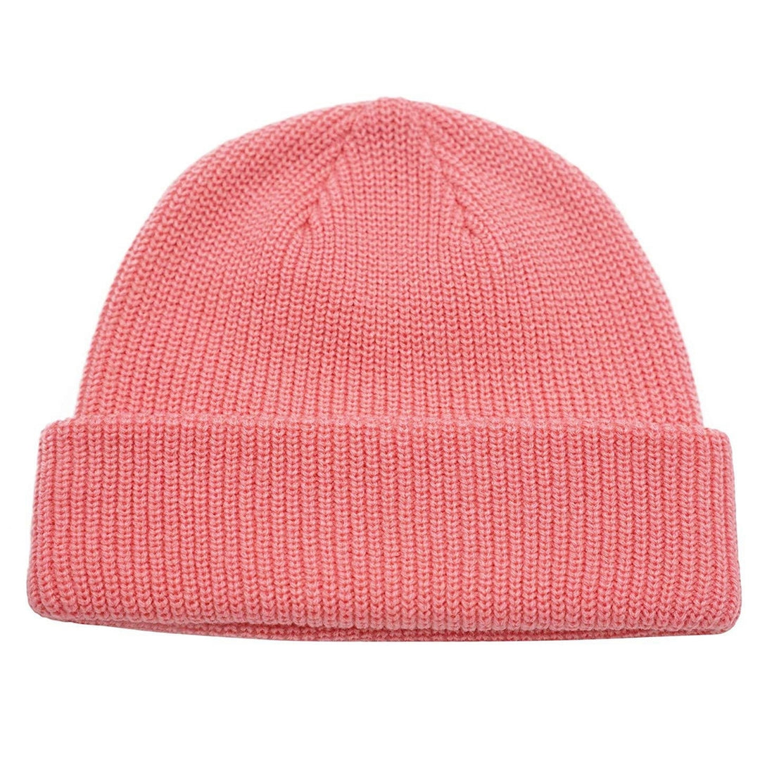 Unisex Beanie Hat Solid Color Dome Brimless Windproof Stretchy Knitting Couple Cap for Daily Wear Image 9