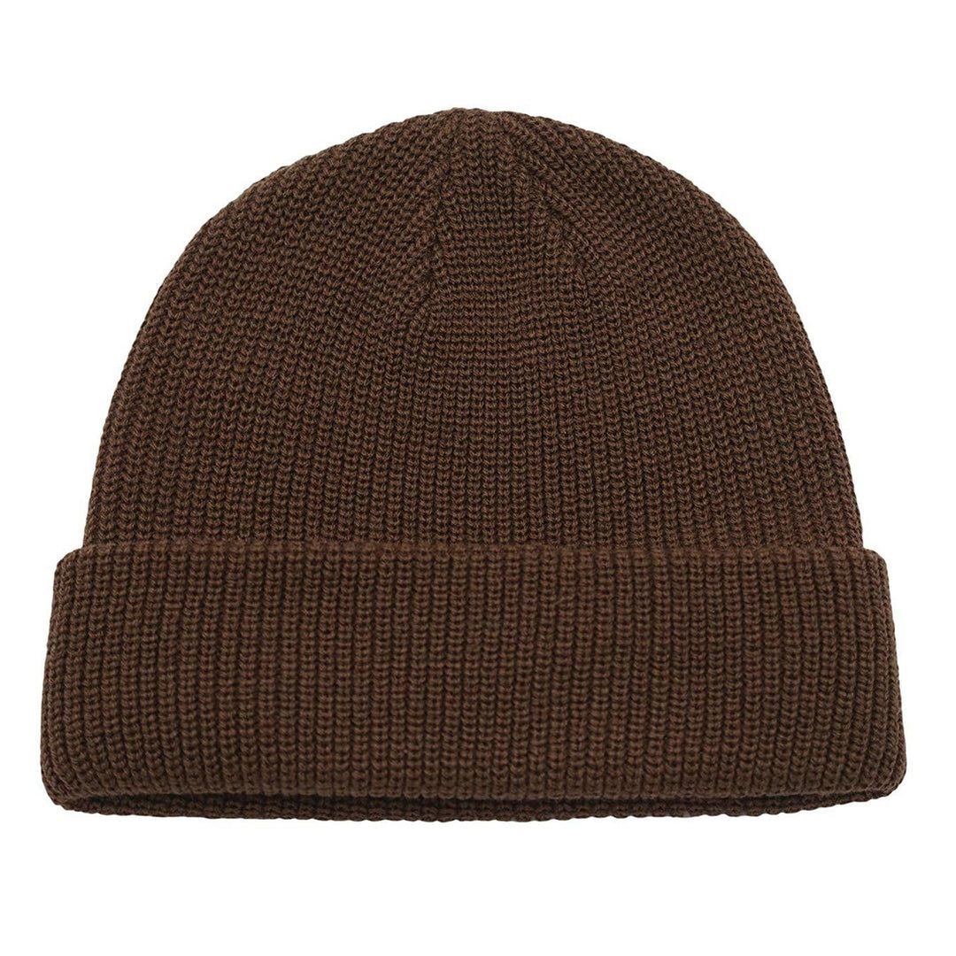 Unisex Beanie Hat Solid Color Dome Brimless Windproof Stretchy Knitting Couple Cap for Daily Wear Image 10