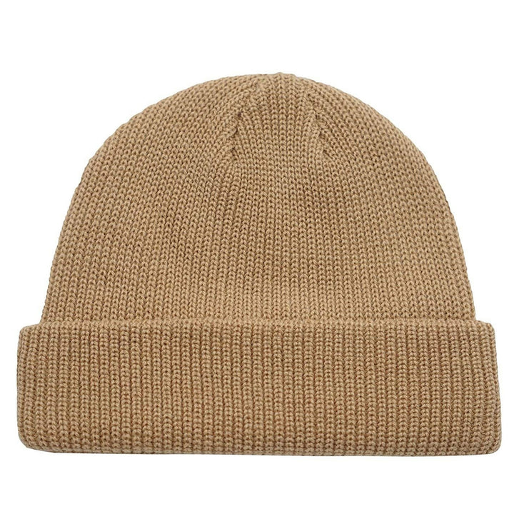 Unisex Beanie Hat Solid Color Dome Brimless Windproof Stretchy Knitting Couple Cap for Daily Wear Image 11