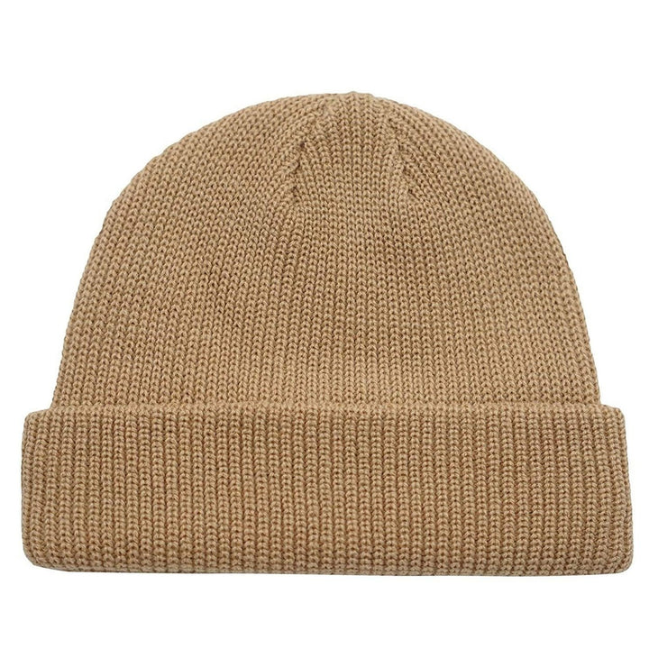 Unisex Beanie Hat Solid Color Dome Brimless Windproof Stretchy Knitting Couple Cap for Daily Wear Image 1