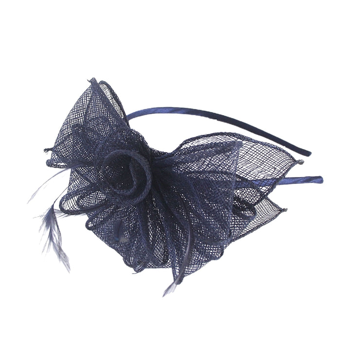 Party Fascinator Feather Flower Shape Bow-knot Solid Color Multi Layers Clothing Matching See-through Bridal Prom Image 4