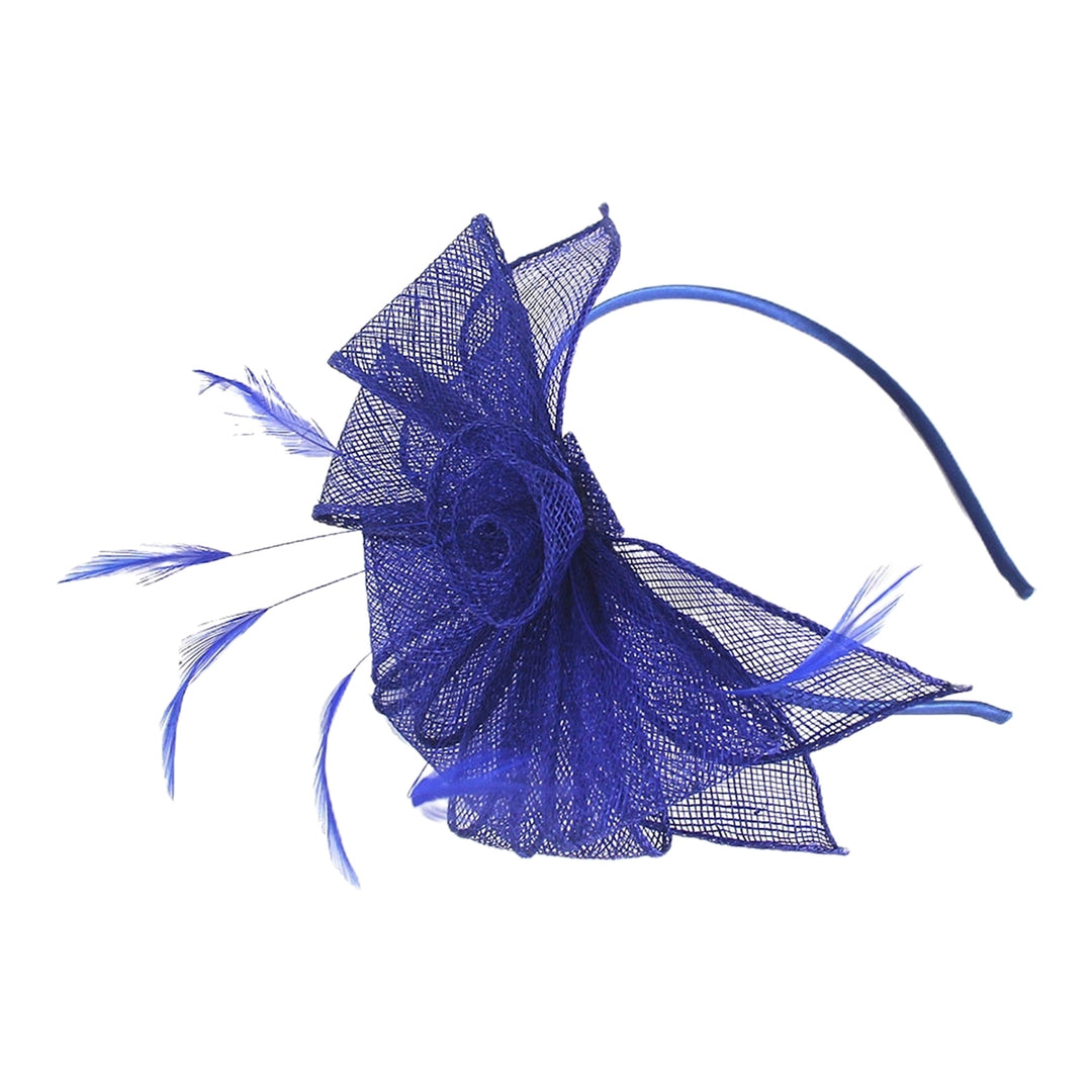 Party Fascinator Feather Flower Shape Bow-knot Solid Color Multi Layers Clothing Matching See-through Bridal Prom Image 6