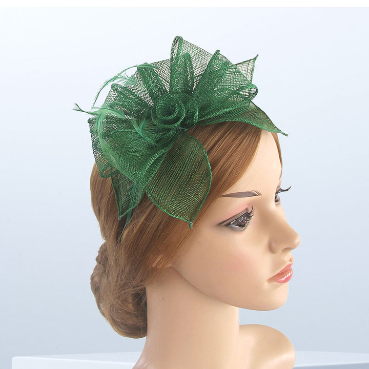 Party Fascinator Feather Flower Shape Bow-knot Solid Color Multi Layers Clothing Matching See-through Bridal Prom Image 9