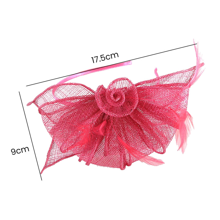 Party Fascinator Feather Flower Shape Bow-knot Solid Color Multi Layers Clothing Matching See-through Bridal Prom Image 10