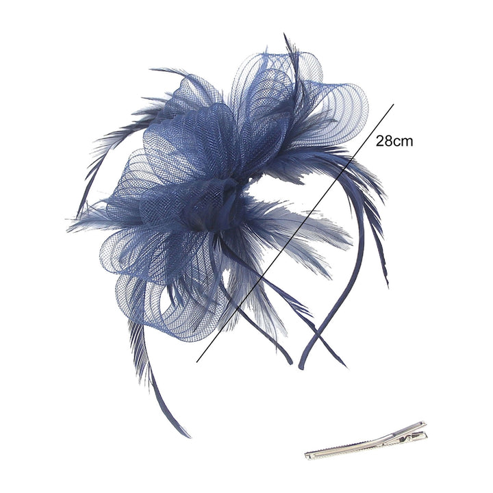 Party Fascinator Retro Feather Multi Layers Bow-knot Mesh Clothing Matching See-through Wave Bridal Prom Head Decor for Image 12