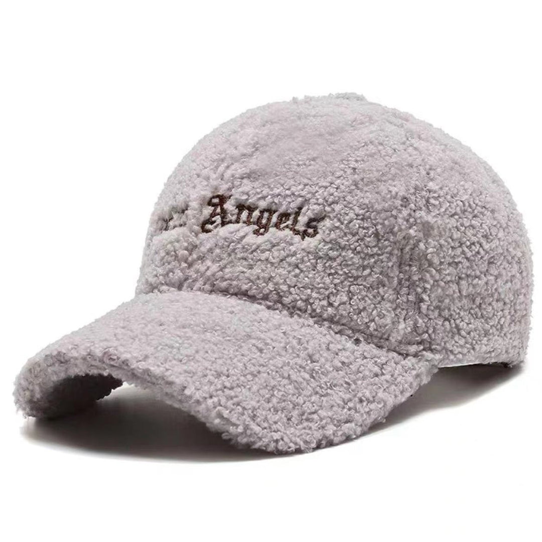 Adjustable Hook Loop Fasteners Extended Brim Baseball Cap Women Autumn Winter Artificial Lamb Wool Outdoor Hat Image 1