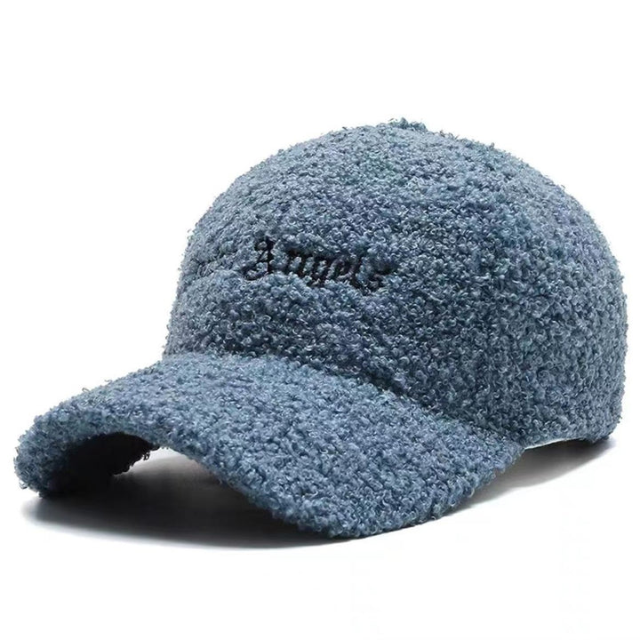 Adjustable Hook Loop Fasteners Extended Brim Baseball Cap Women Autumn Winter Artificial Lamb Wool Outdoor Hat Image 1