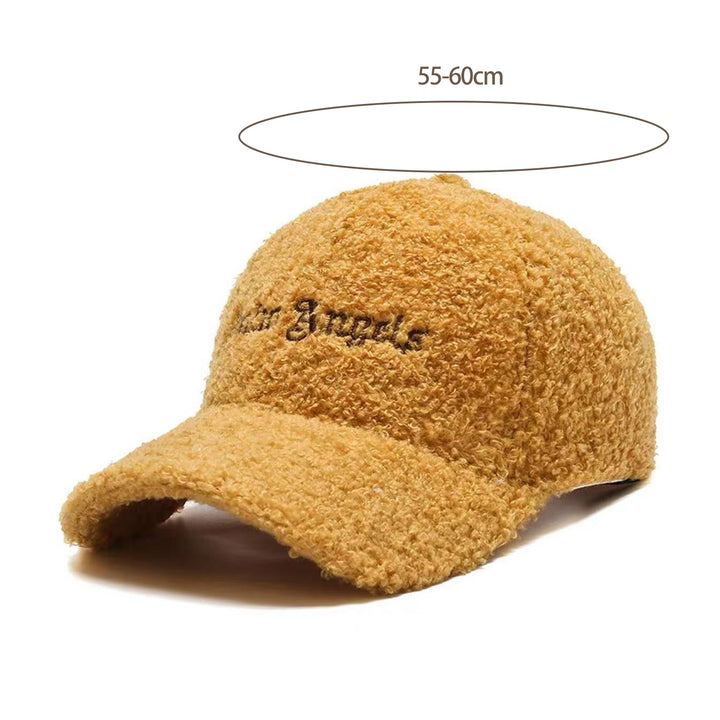 Adjustable Hook Loop Fasteners Extended Brim Baseball Cap Women Autumn Winter Artificial Lamb Wool Outdoor Hat Image 11