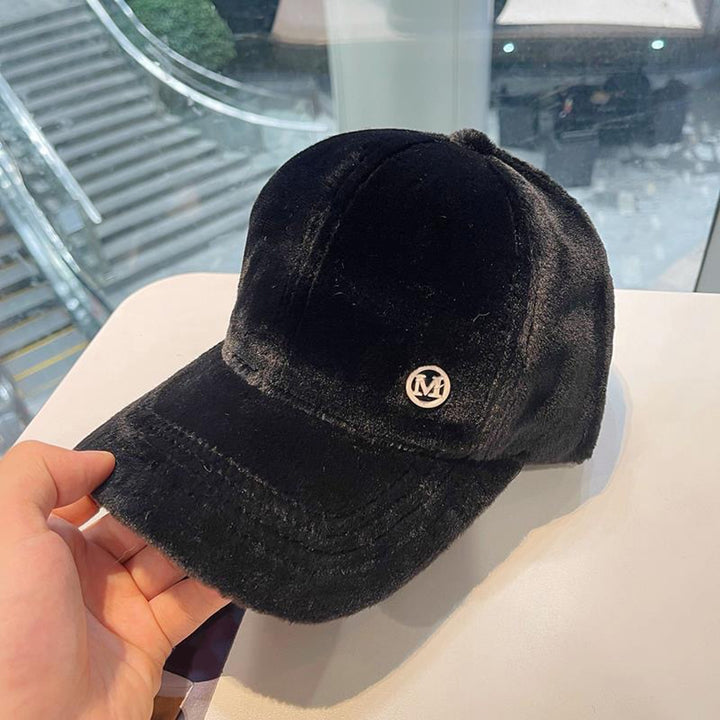 Peaked Cap Adjustable Fleece Solid Color Plush Long Brim Warm Washable Hip-hop Style Baseball Hat for Daily Wear Image 10
