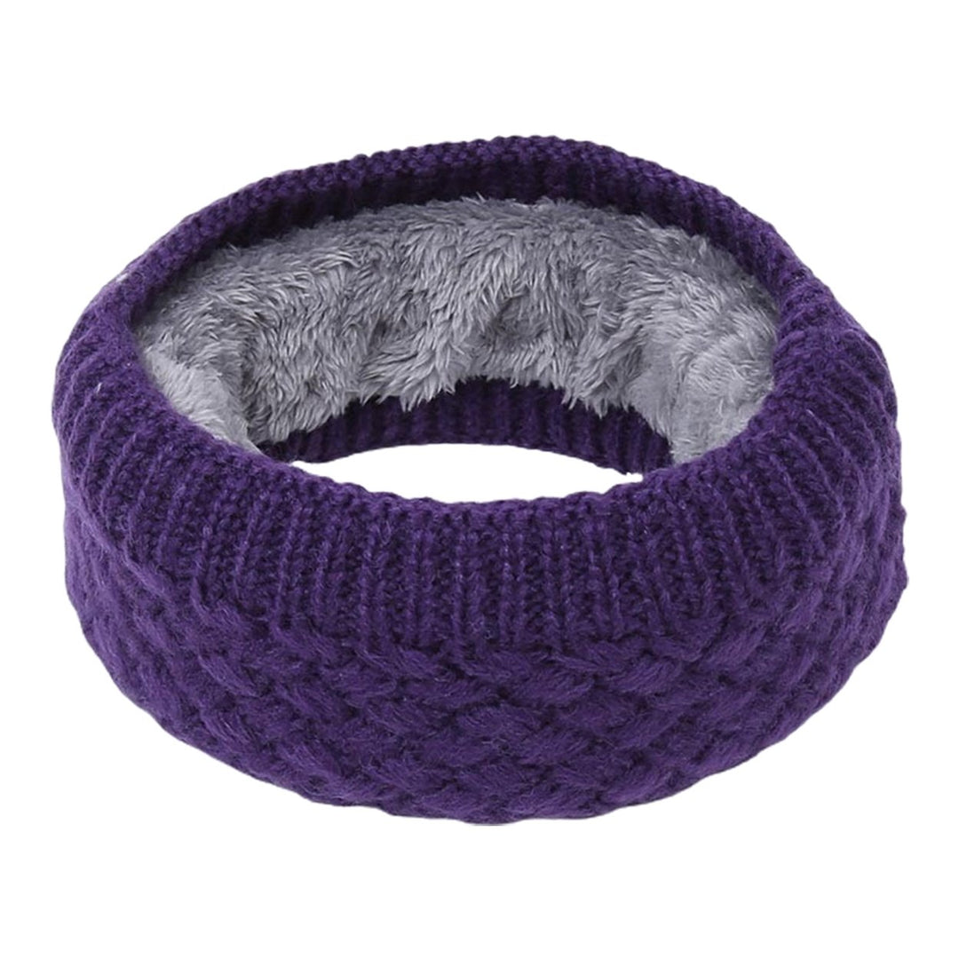Couple Neck Scarf Thicken Unisex Fleece Elastic Knitted Neck Protection Brushed Washable Winter Scarf for Outdoor Image 1