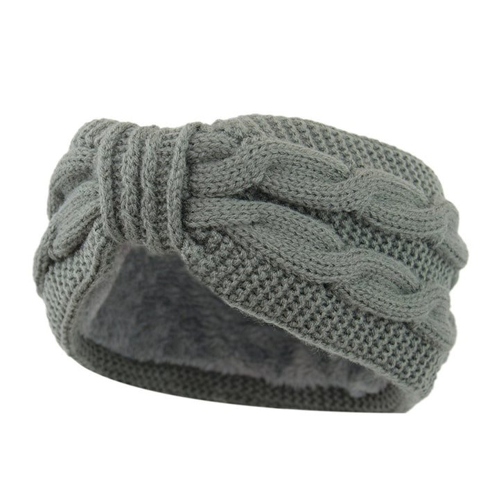 Fleece Lining Thickened Warm Wide Knitting Headband Women Twist Bowknot Solid Color Knitting Head Wrap Image 9