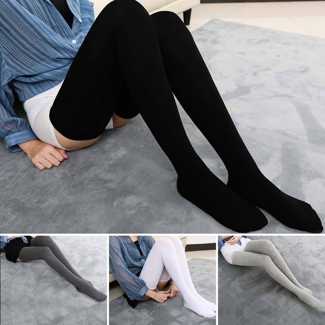 1 Pair Women Stockings Thigh High Over The Knee Stockings Autumn Winter Stretchy Long Socks Streetwear Image 9