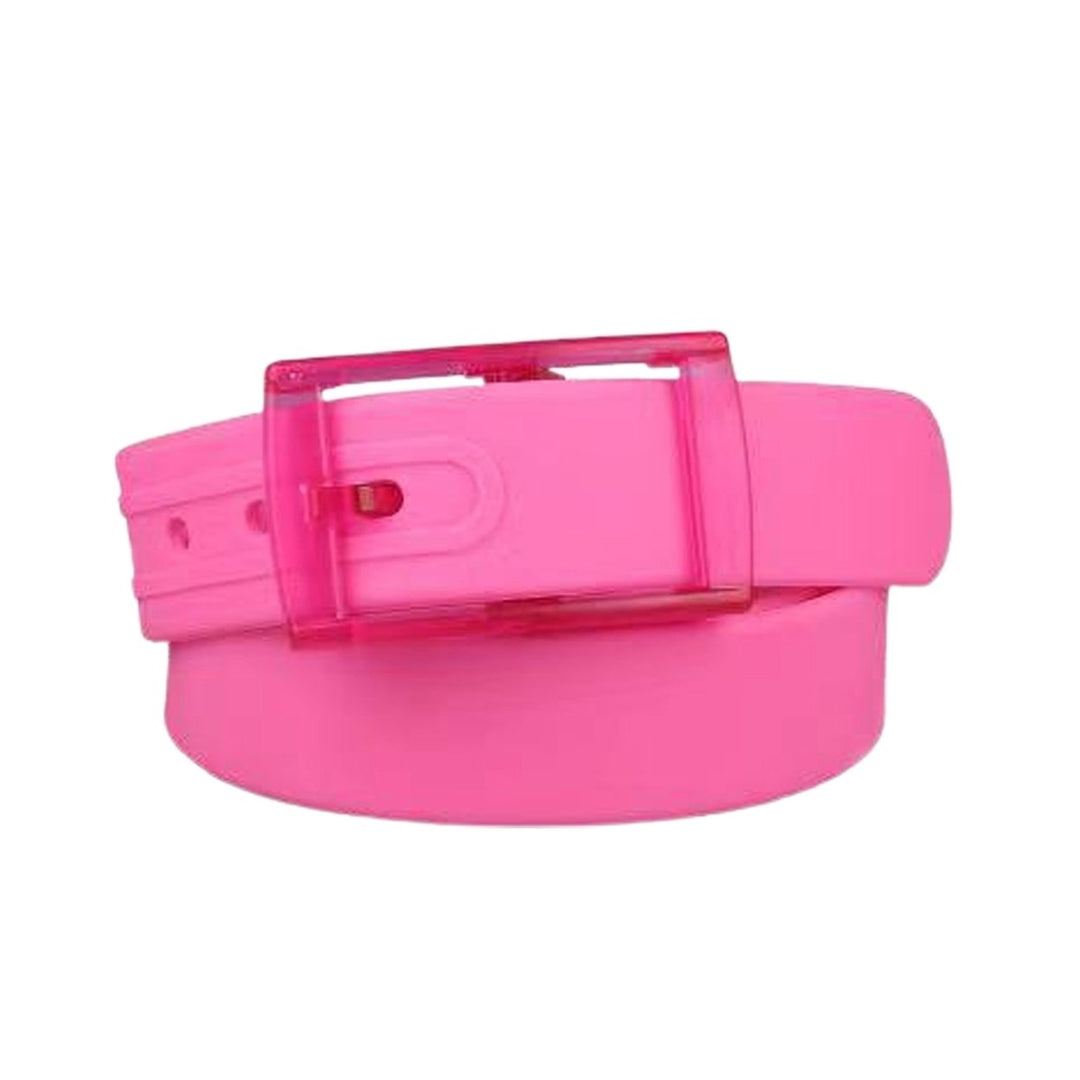 Waist Belt Adjustable Perfume Smell No Metal Prepunched Pin Buckle Everyday Wear Candy Color Women Men Silicone Image 1