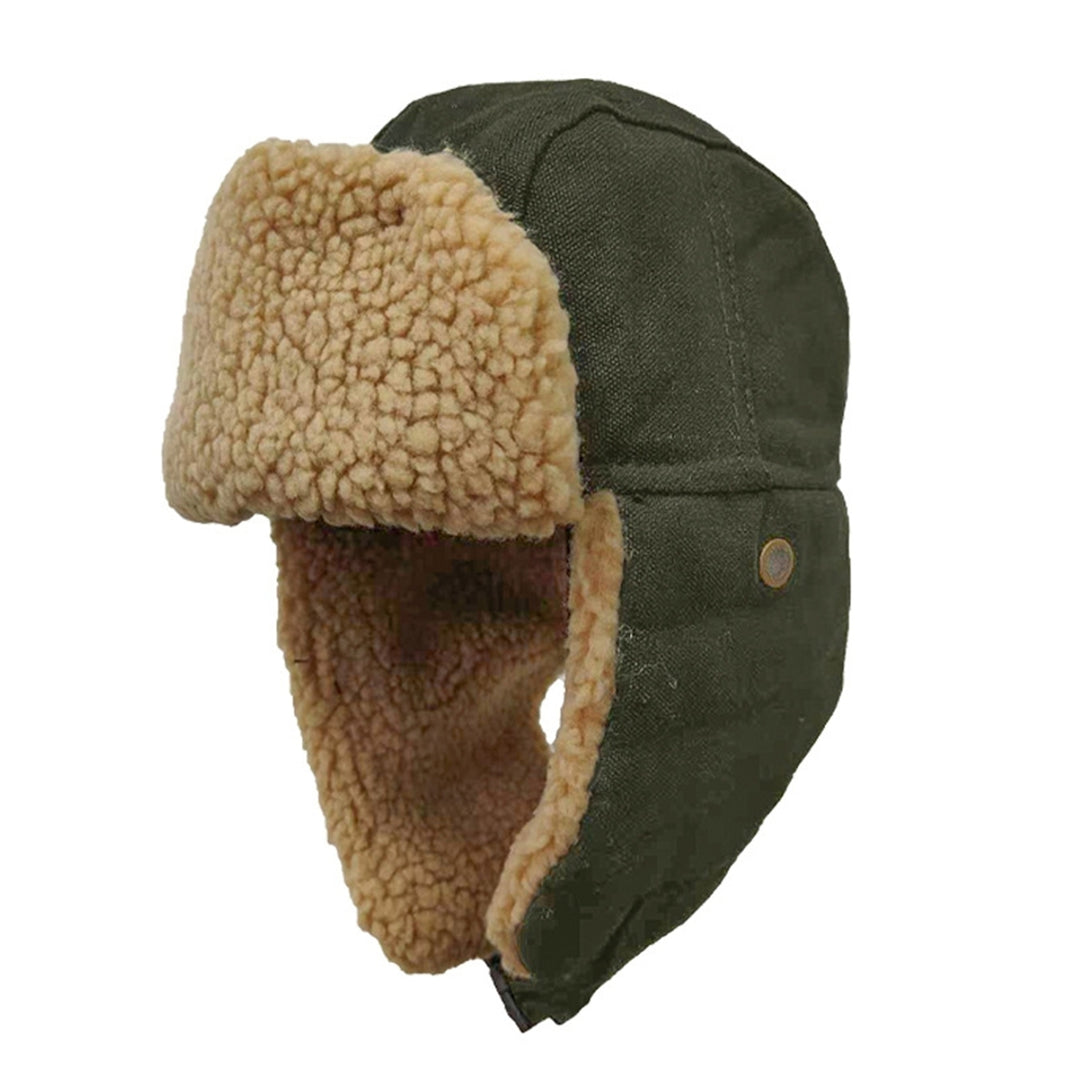 Plush Lining Soft Warm Round Dome Lei Feng Cap Unisex Winter Coldproof Earflap Cotton Hat Image 3