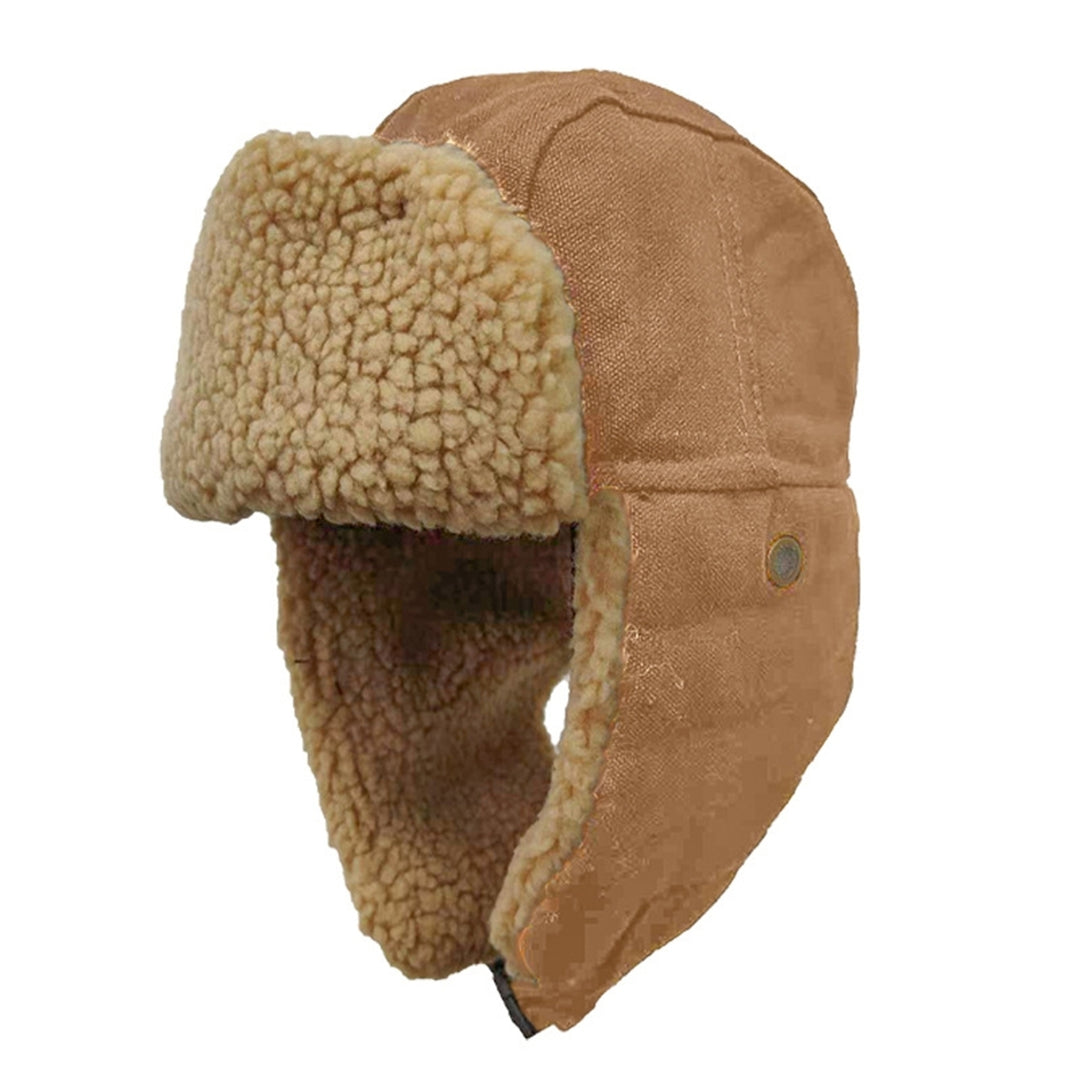 Plush Lining Soft Warm Round Dome Lei Feng Cap Unisex Winter Coldproof Earflap Cotton Hat Image 4