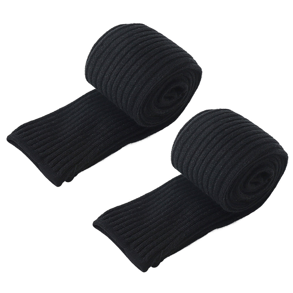 1 Pair Long Tube Socks Elastic Knitting Solid Color Thick Over The Knee Keep Warm Anti-slip Lengthen Winter Long Socks Image 2