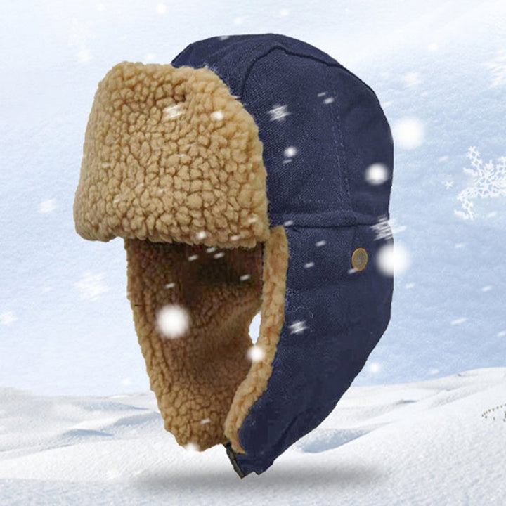 Plush Lining Soft Warm Round Dome Lei Feng Cap Unisex Winter Coldproof Earflap Cotton Hat Image 6