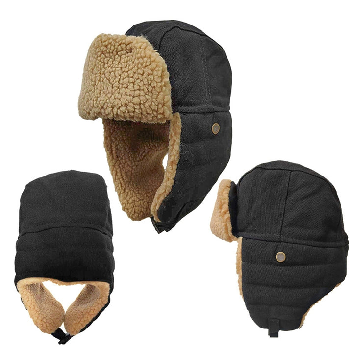 Plush Lining Soft Warm Round Dome Lei Feng Cap Unisex Winter Coldproof Earflap Cotton Hat Image 11