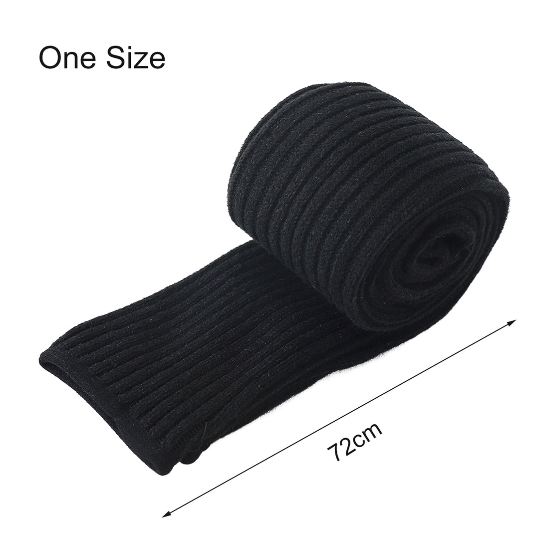 1 Pair Long Tube Socks Elastic Knitting Solid Color Thick Over The Knee Keep Warm Anti-slip Lengthen Winter Long Socks Image 8