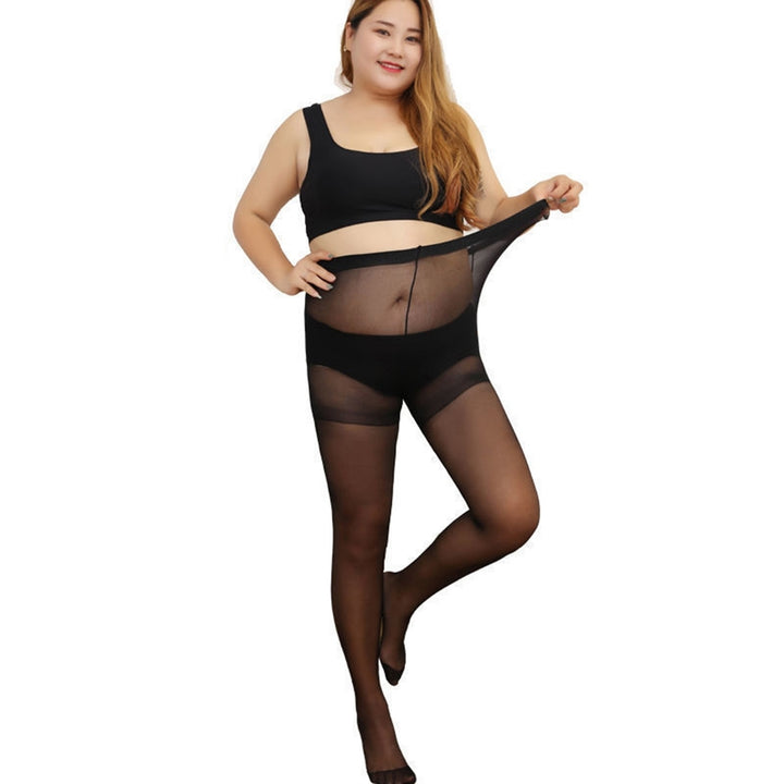 High Waist Ultrathin Seamless Women Stockings Plus Size See-through Good Elasticity Clear Bottomed Pantyhose Image 2