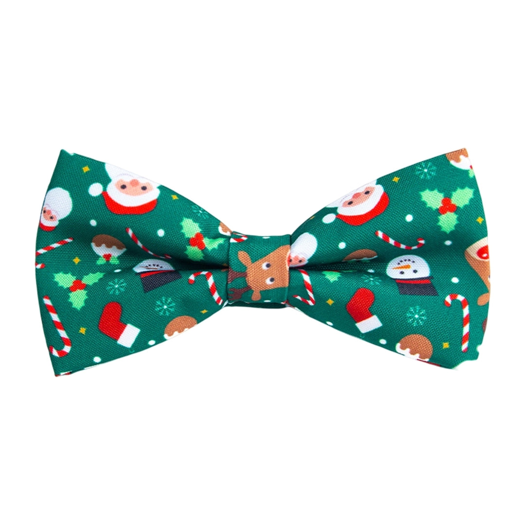 Bow Knot Pre-tied Jacquard Christmas Print Easy to Wear Create Atmosphere Decorate Unisex Cartoon Christmas Bow Knot for Image 3