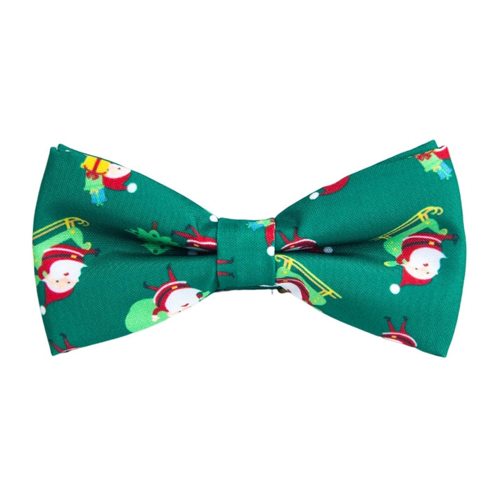 Bow Knot Pre-tied Jacquard Christmas Print Easy to Wear Create Atmosphere Decorate Unisex Cartoon Christmas Bow Knot for Image 1