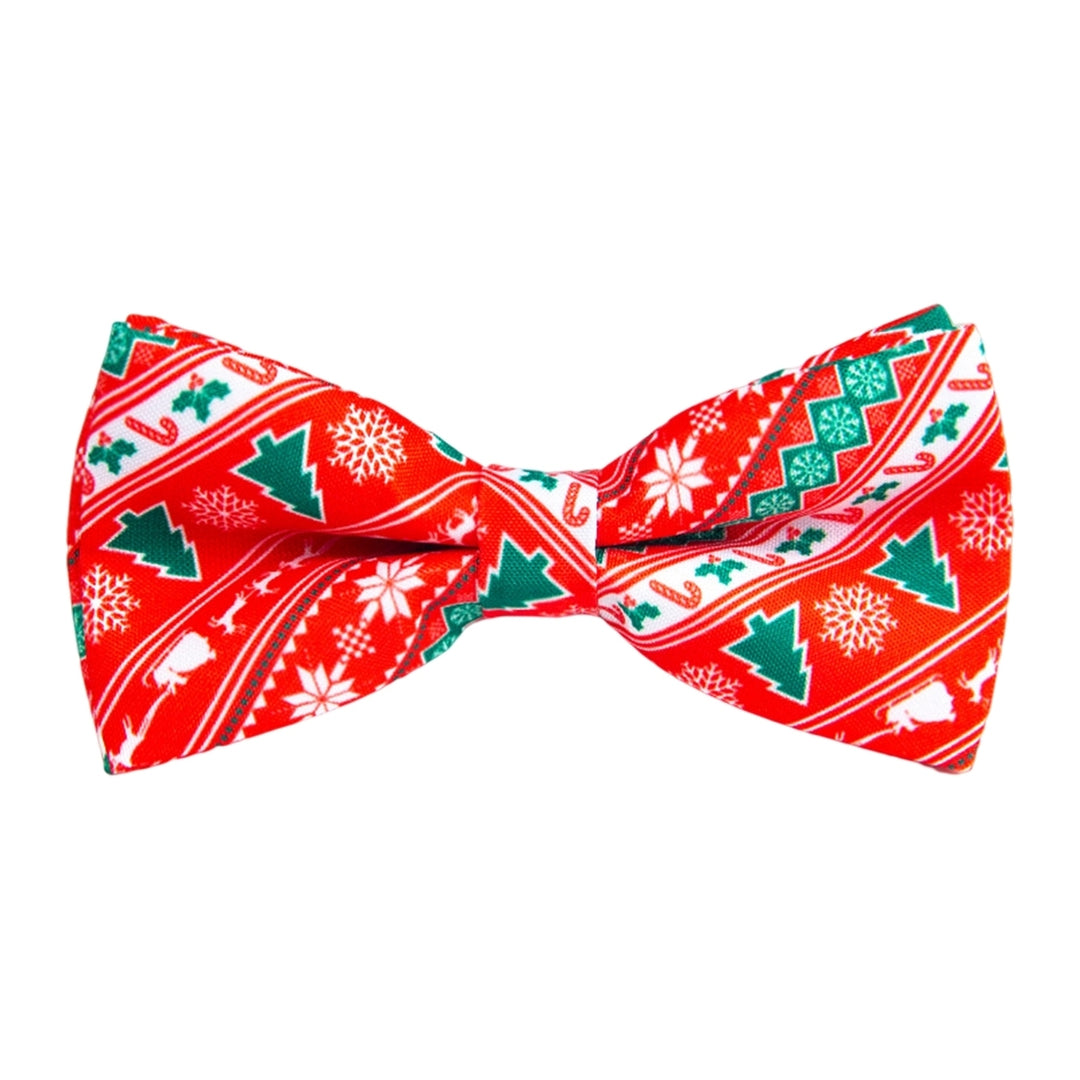 Bow Knot Pre-tied Jacquard Christmas Print Easy to Wear Create Atmosphere Decorate Unisex Cartoon Christmas Bow Knot for Image 4