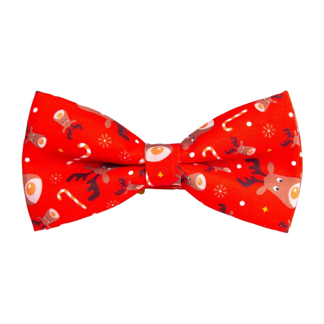 Bow Knot Pre-tied Jacquard Christmas Print Easy to Wear Create Atmosphere Decorate Unisex Cartoon Christmas Bow Knot for Image 1