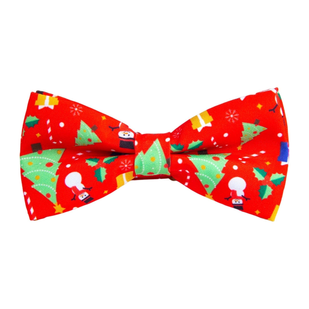 Bow Knot Pre-tied Jacquard Christmas Print Easy to Wear Create Atmosphere Decorate Unisex Cartoon Christmas Bow Knot for Image 7