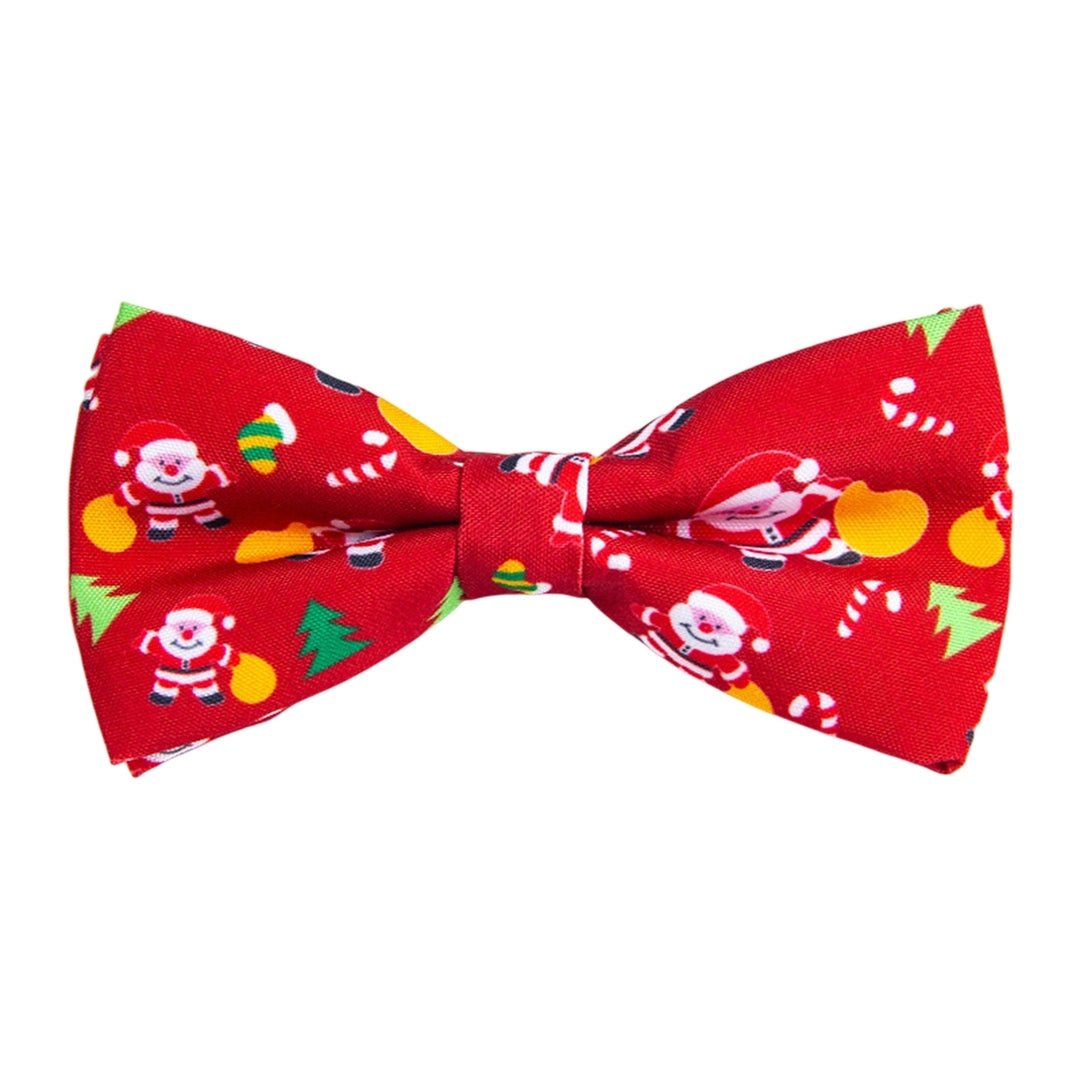 Bow Knot Pre-tied Jacquard Christmas Print Easy to Wear Create Atmosphere Decorate Unisex Cartoon Christmas Bow Knot for Image 8