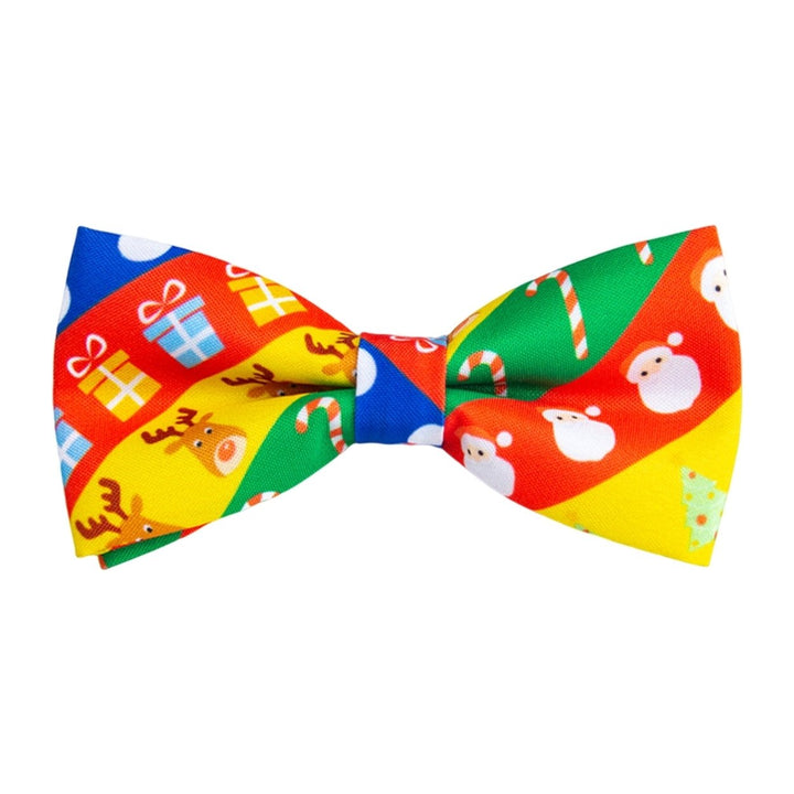 Bow Knot Pre-tied Jacquard Christmas Print Easy to Wear Create Atmosphere Decorate Unisex Cartoon Christmas Bow Knot for Image 1
