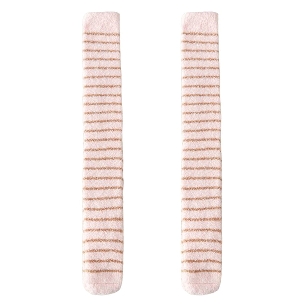 1 Pair Women Coral Fleece Stockings Thigh High Plush Thermal Socks Autumn Winter Long Tube Stockings for Daily Wear Image 1