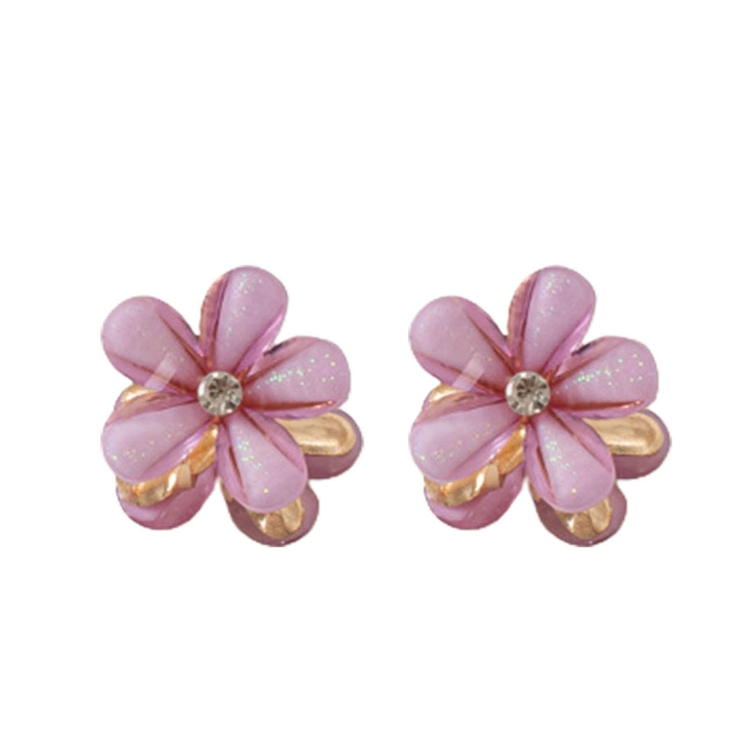 2Pcs Hair Clips Flower Bright Color Anti Fall Hairpins Metal Strong Claw Rhinestone Hair Barrettes Hair Accessories Image 4