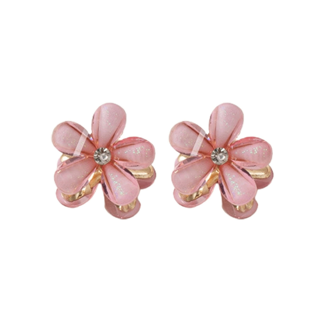 2Pcs Hair Clips Flower Bright Color Anti Fall Hairpins Metal Strong Claw Rhinestone Hair Barrettes Hair Accessories Image 4