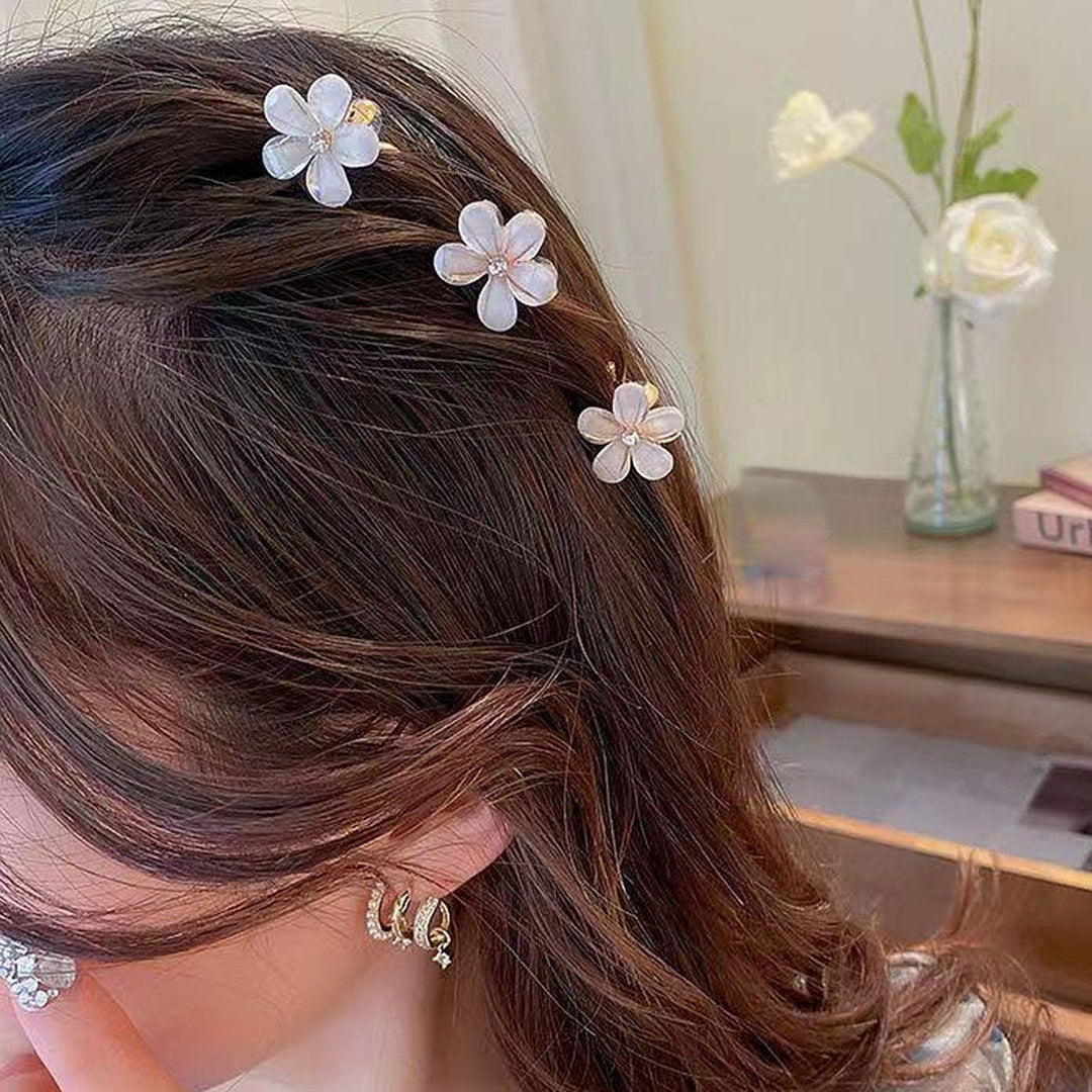 2Pcs Hair Clips Flower Bright Color Anti Fall Hairpins Metal Strong Claw Rhinestone Hair Barrettes Hair Accessories Image 8