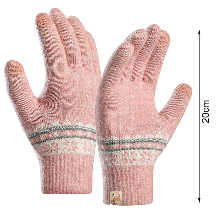 1 Pair Women Winter Gloves Touch Screen Knitted Elastic Thicken Soft Hands Protection Full Fingers One Size Ridding Image 10
