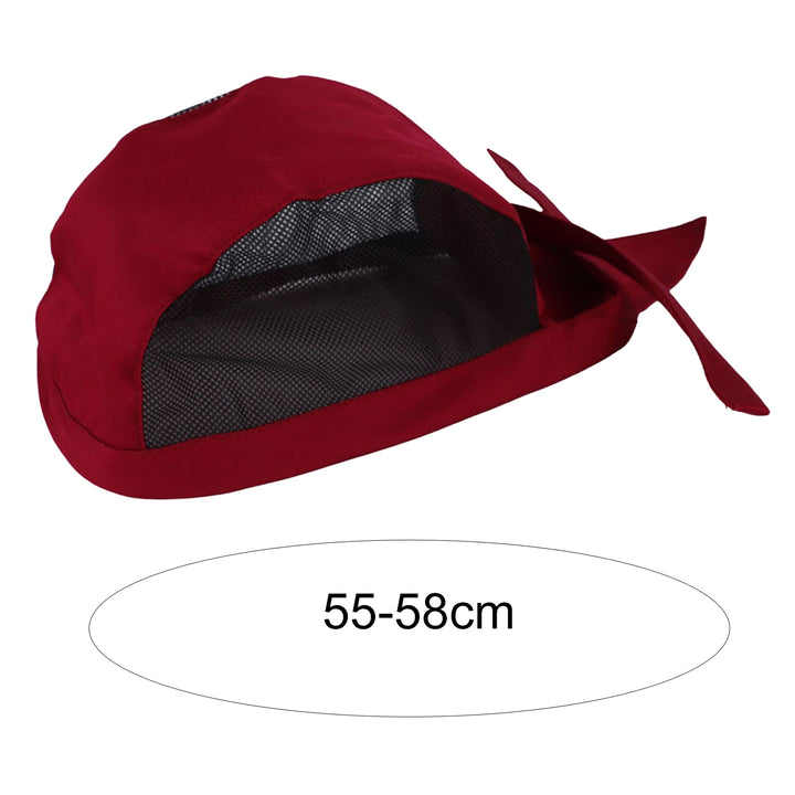 Chef Hat Printing Bouncy Mesh Adjustable Unisex Prevent Hair Falling Lace Up Pepper Restaurant Working Hat for Hotel Image 11