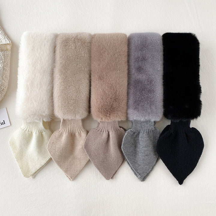 Thickened Warm Wide Noble Thermal Scarf Women Autumn Winter Imitation Rabbit faux Scarf Image 9