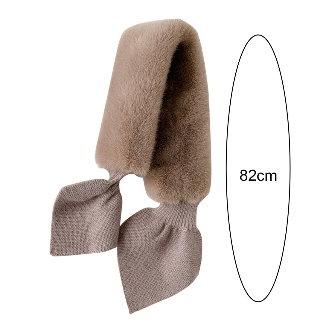 Thickened Warm Wide Noble Thermal Scarf Women Autumn Winter Imitation Rabbit faux Scarf Image 11