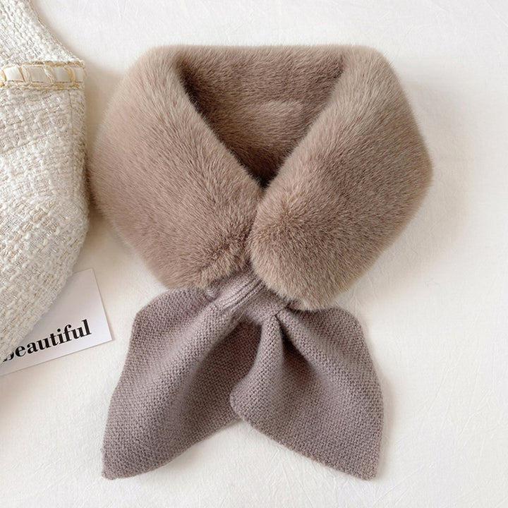 Thickened Warm Wide Noble Thermal Scarf Women Autumn Winter Imitation Rabbit faux Scarf Image 12