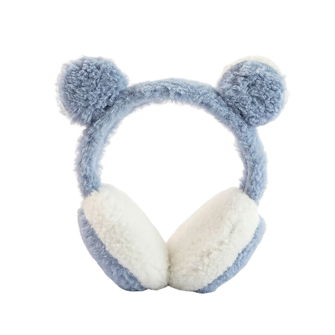 Cartoon Ear Decor Candy Color Elastic Girls Earmuffs Winter Soft Thickened Plush Headband Ear Warmer Image 1