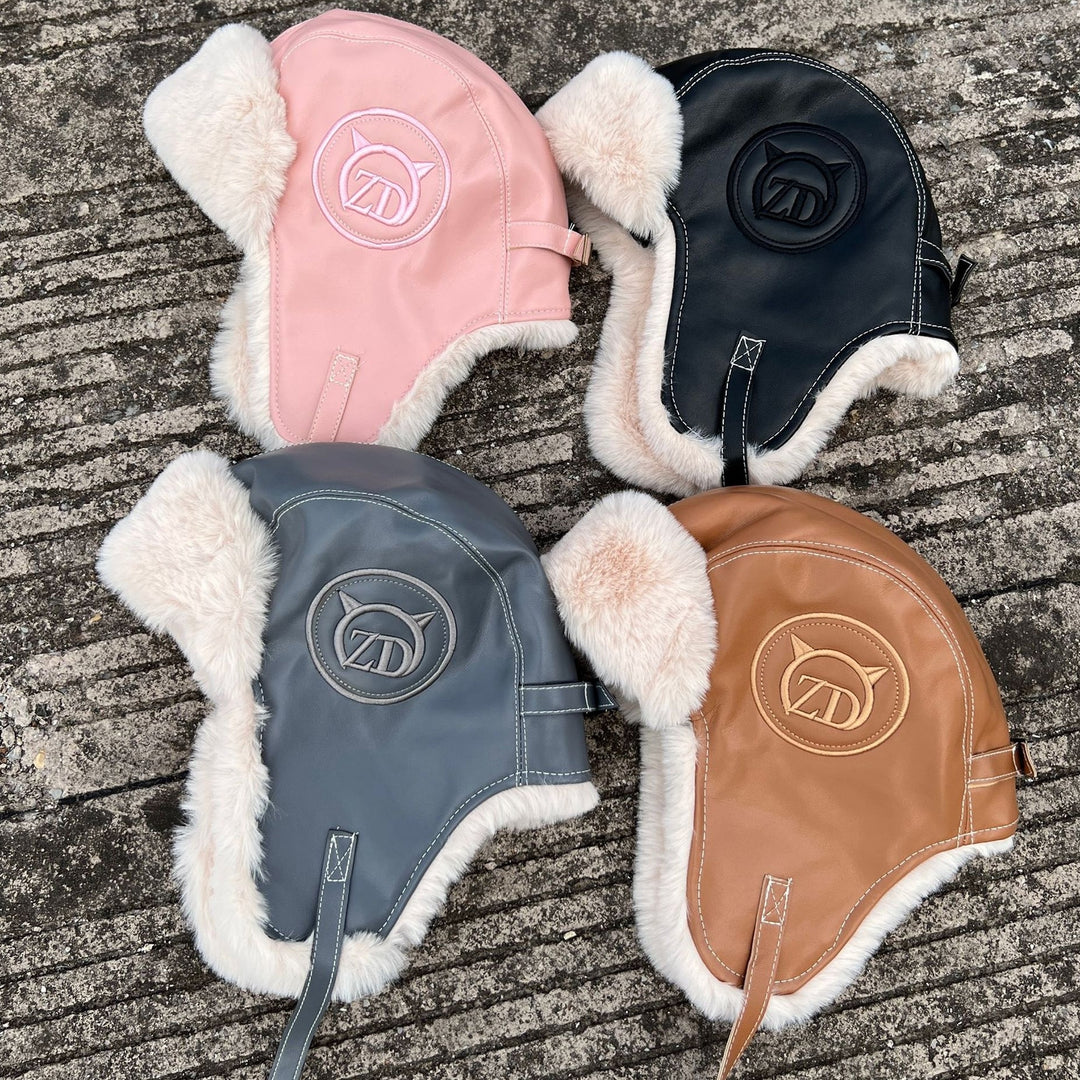 Winter Women Bomber Hat Plush Lining Solid Color Ear Protection Fluffy Windproof Letter Embroidery Earflap Hat for Image 6