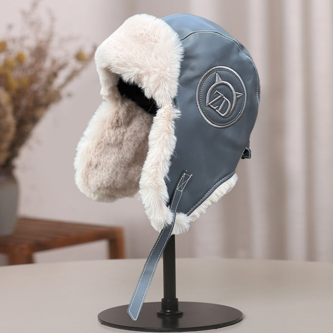 Winter Women Bomber Hat Plush Lining Solid Color Ear Protection Fluffy Windproof Letter Embroidery Earflap Hat for Image 8