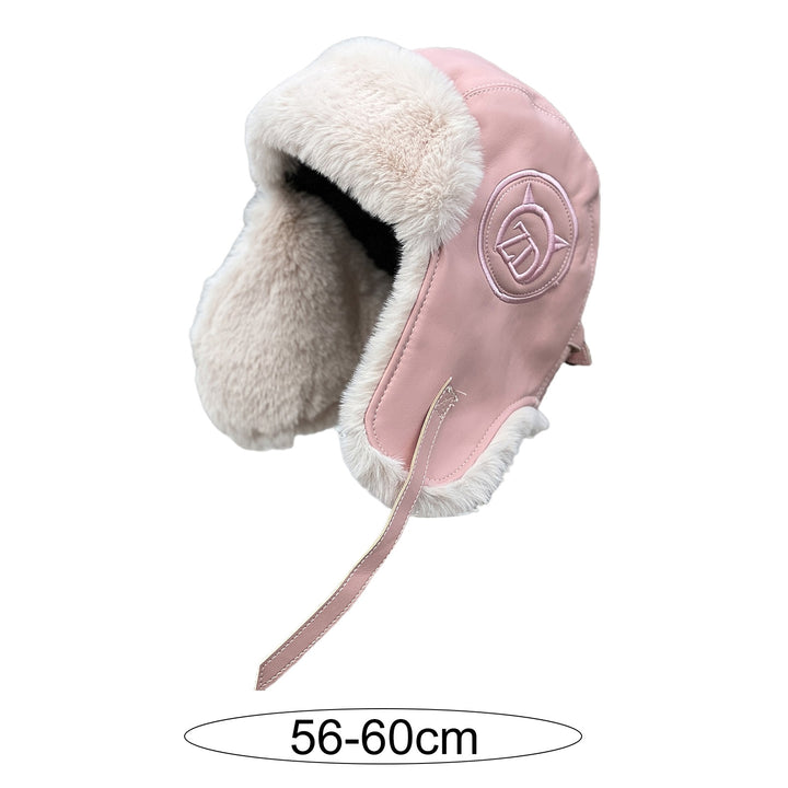 Winter Women Bomber Hat Plush Lining Solid Color Ear Protection Fluffy Windproof Letter Embroidery Earflap Hat for Image 9