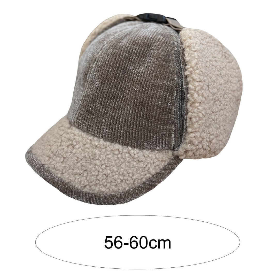 Women Lei Feng Hat Earflap Buckle Fleece with Brim Patchwork Keep Warm Skiing Lightweight Camping Lady Hat for Outdoor Image 10