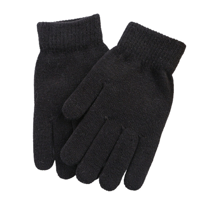 1 Pair Winter Gloves Knitting Thicken Solid Color Full Fingers Elastic Keep Warm Anti-slip Breathable Women Winter Image 2