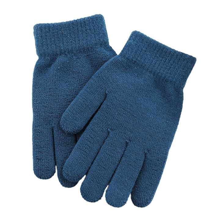 1 Pair Winter Gloves Knitting Thicken Solid Color Full Fingers Elastic Keep Warm Anti-slip Breathable Women Winter Image 1
