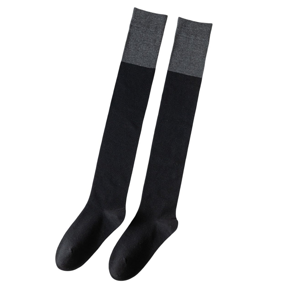 1 Pair Japanese Style Color Matching High Elasticity Thigh Stockings Autumn Winter Women Over Knee Socks Image 2