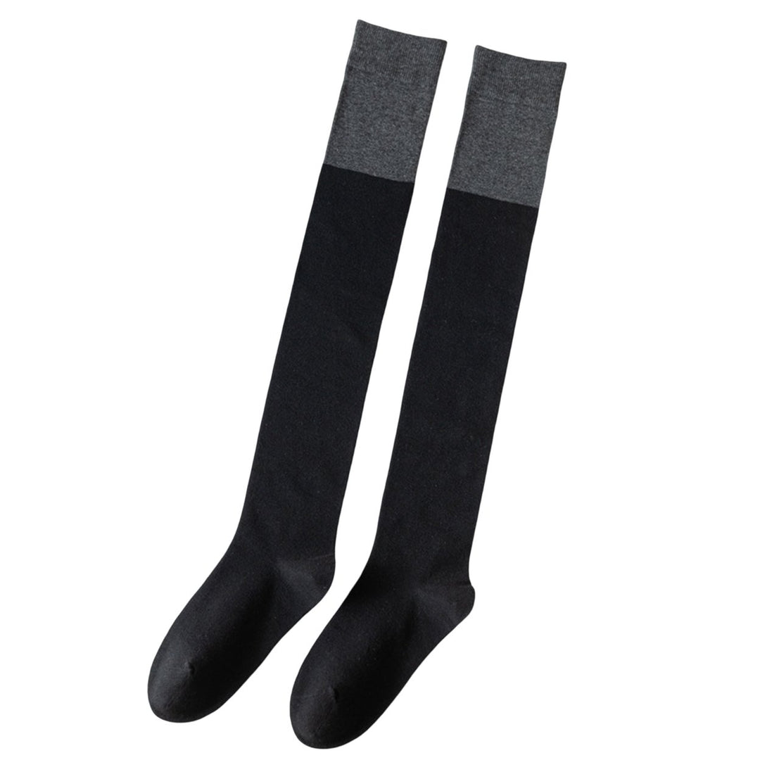 1 Pair Japanese Style Color Matching High Elasticity Thigh Stockings Autumn Winter Women Over Knee Socks Image 1